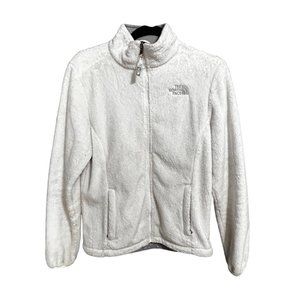 The north face white Sherpa zip up jacket women’s size small, 1415
